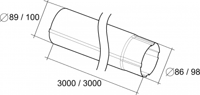 Труба для водосточной системы круглая 90 мм 3 м Толщина 0.55